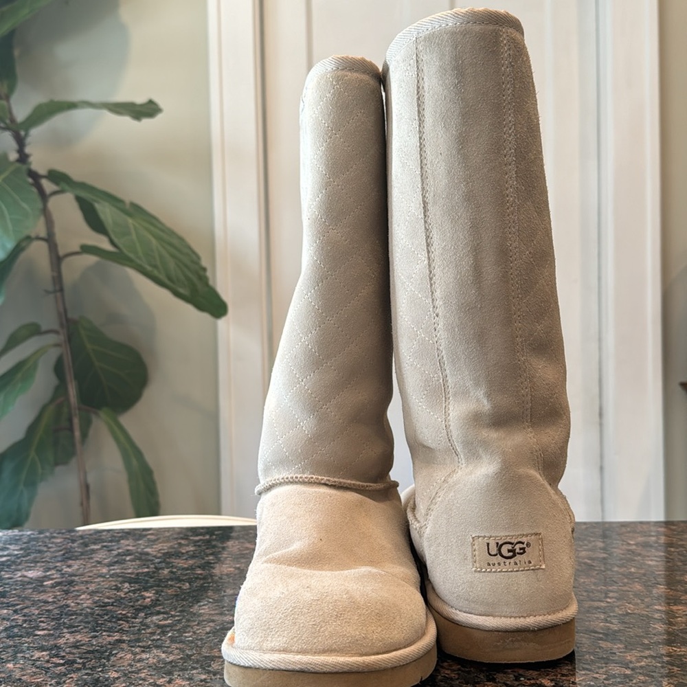 Tall, cream colored Ugg boots! Size 10.
